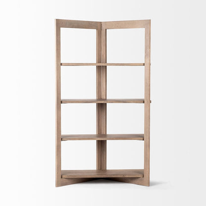Mercana - Turnbull I 42L x 16W x 72H Light Brown Wood Four Shelf Shelving Unit - 68212 view 4
