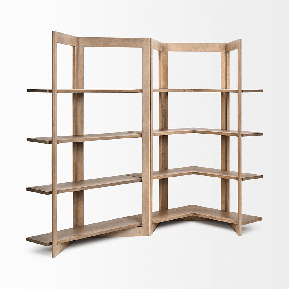 Mercana - Turnbull I 42L x 16W x 72H Light Brown Wood Four Shelf Shelving Unit - 68212 view 7