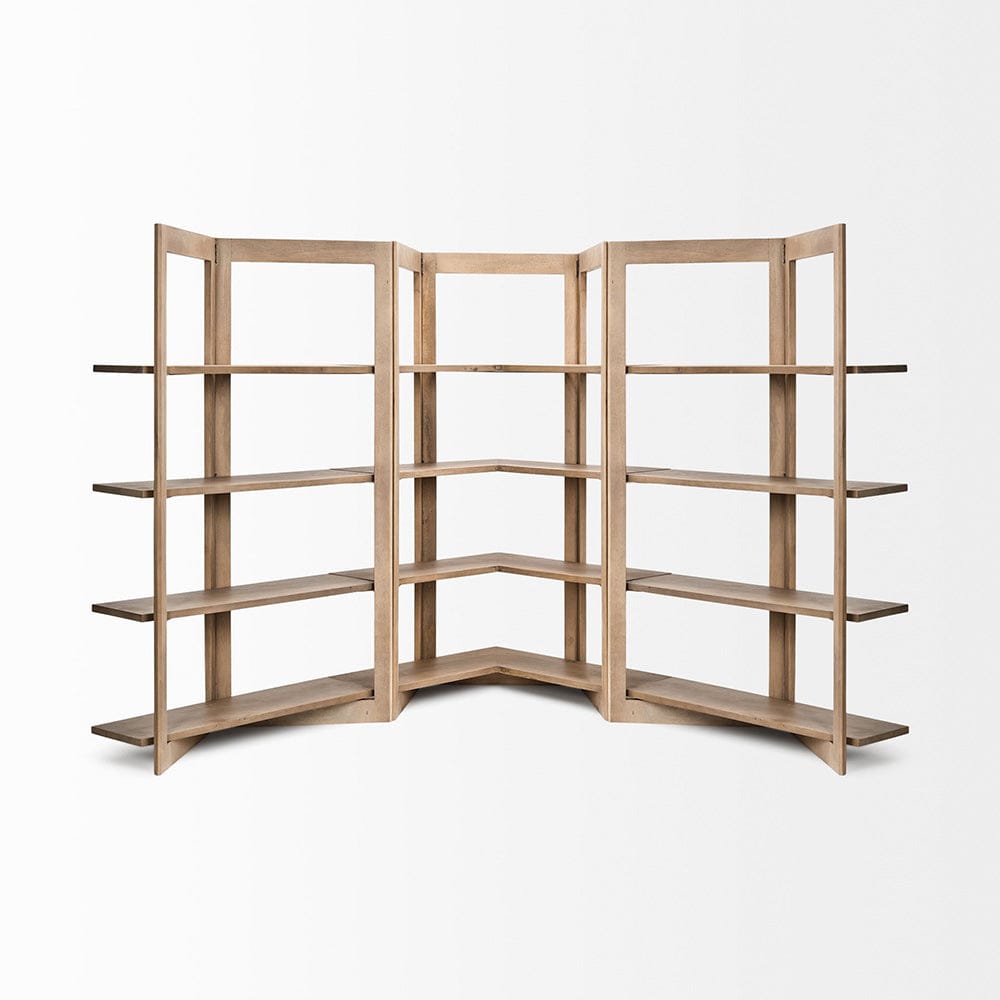 Mercana - Turnbull I 42L x 16W x 72H Light Brown Wood Four Shelf Shelving Unit - 68212 view 8