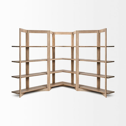 Mercana - Turnbull I 42L x 16W x 72H Light Brown Wood Four Shelf Shelving Unit - 68212 view 8