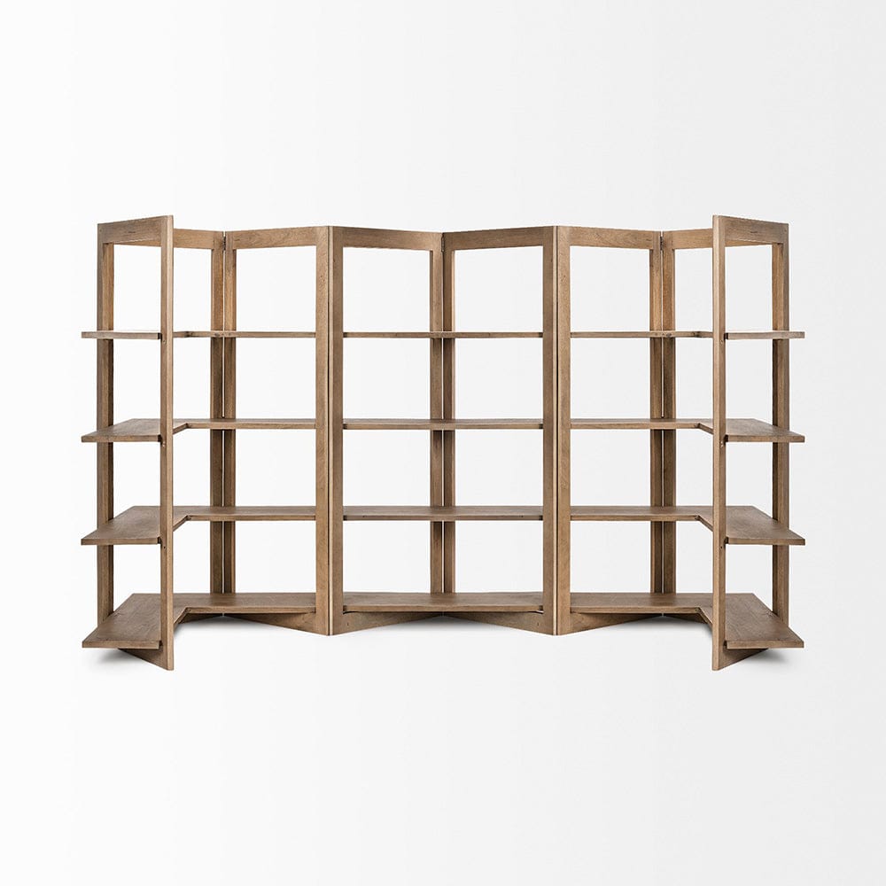 Mercana - Turnbull I 42L x 16W x 72H Light Brown Wood Four Shelf Shelving Unit - 68212 view 9
