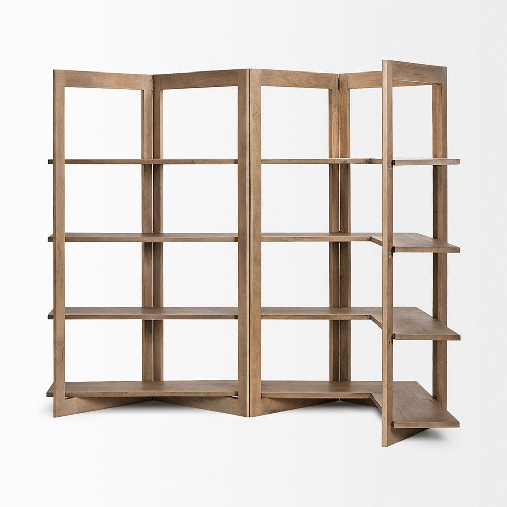 Mercana - Turnbull I 42L x 16W x 72H Light Brown Wood Four Shelf Shelving Unit - 68212 view 10