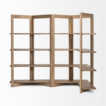 Mercana - Turnbull I 42L x 16W x 72H Light Brown Wood Four Shelf Shelving Unit - 68212 view 10