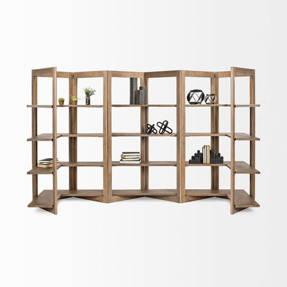 Mercana - Turnbull I 42L x 16W x 72H Light Brown Wood Four Shelf Shelving Unit - 68212 view 11