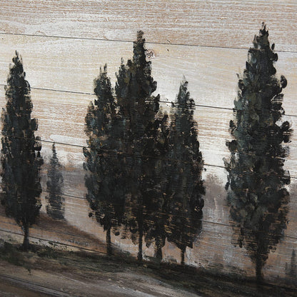 Mercana - Tuscan Cypress 60x36 Hand Painted on Wood Oil Painting - 70372 view 7