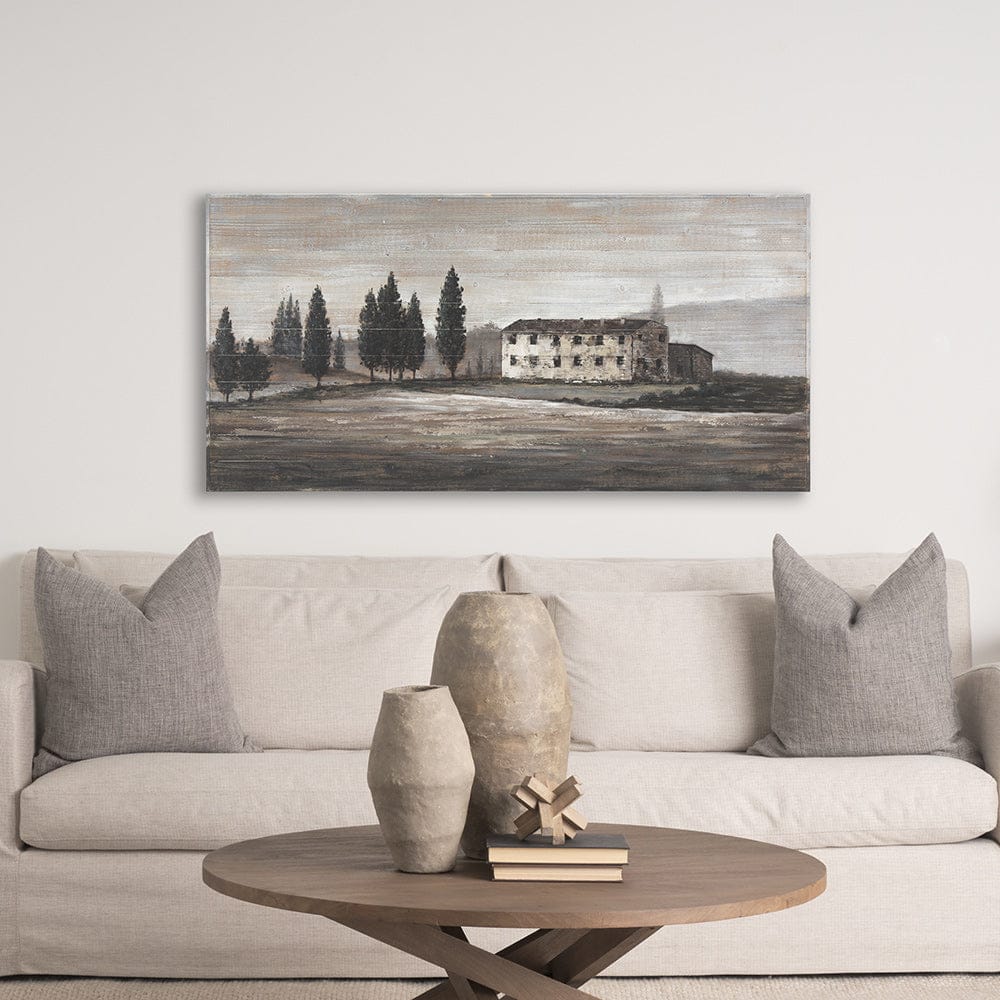 Mercana - Tuscan Cypress 60x36 Hand Painted on Wood Oil Painting - 70372 view 8