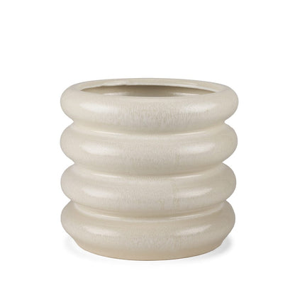 Mercana - Twyla Short Cream Glazed Floor Vase - 70981 view 1