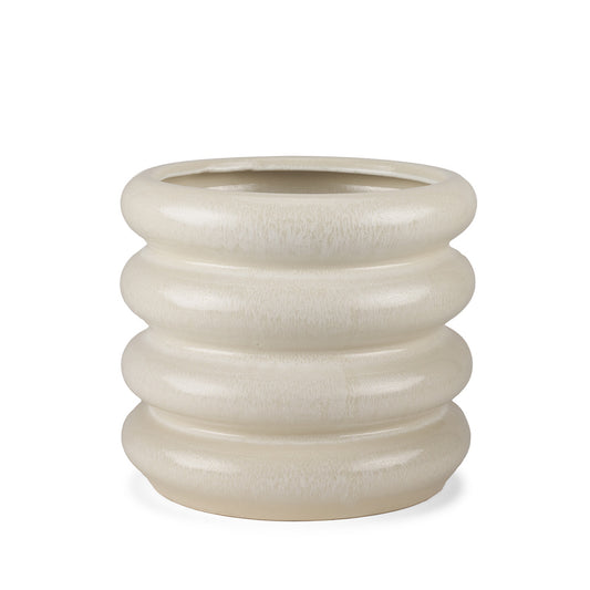 Mercana - Twyla Short Cream Glazed Floor Vase - 70981 view 1