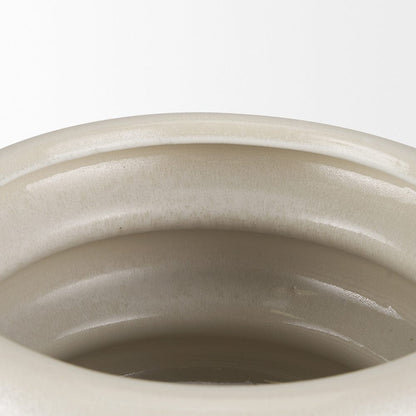 Mercana - Twyla Short Cream Glazed Floor Vase - 70981 view 3