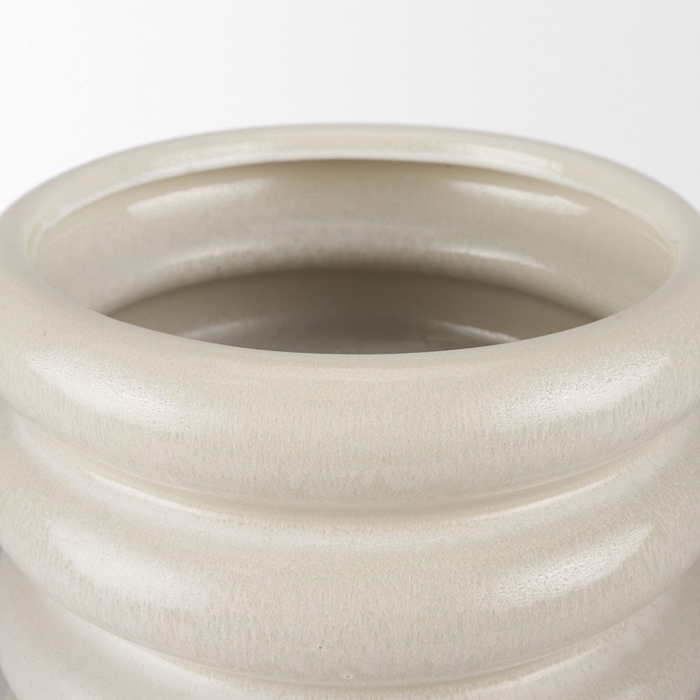 Mercana - Twyla Short Cream Glazed Floor Vase - 70981 view 4