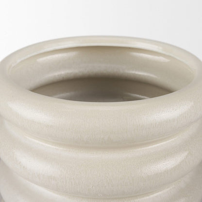 Mercana - Twyla Short Cream Glazed Floor Vase - 70981 view 4