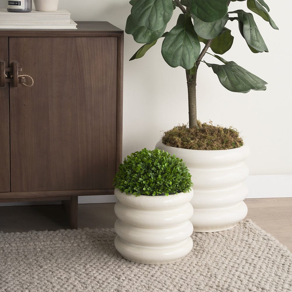 Mercana - Twyla Short Cream Glazed Floor Vase - 70981 view 8