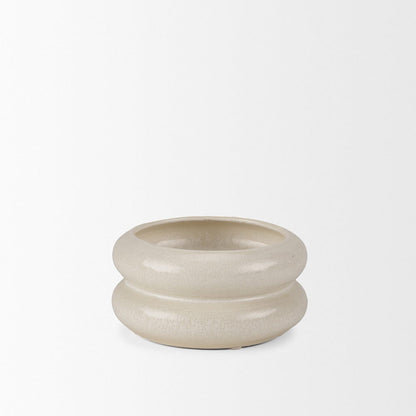 Mercana - Twyla Short Cream Glazed Ring Pot - 70979 view 2