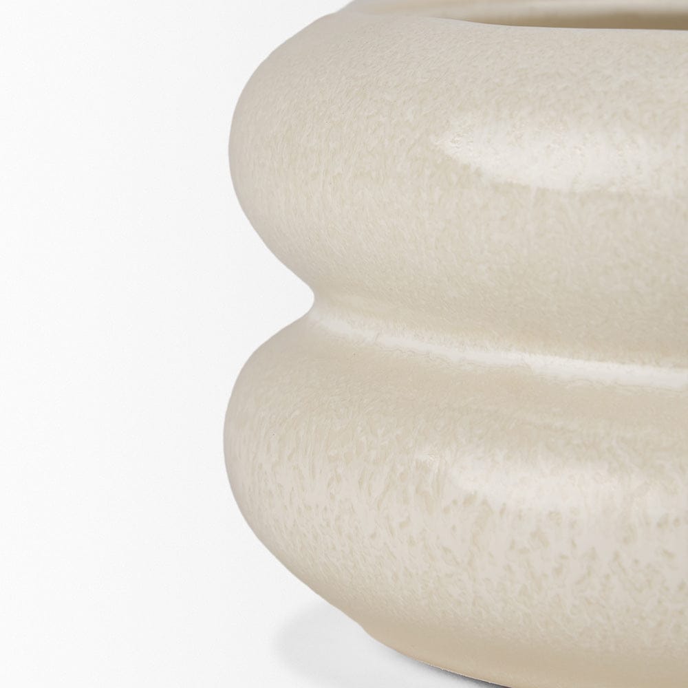 Mercana - Twyla Short Cream Glazed Ring Pot - 70979 view 5