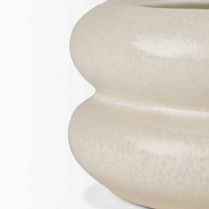 Mercana - Twyla Short Cream Glazed Ring Pot - 70979 view 5