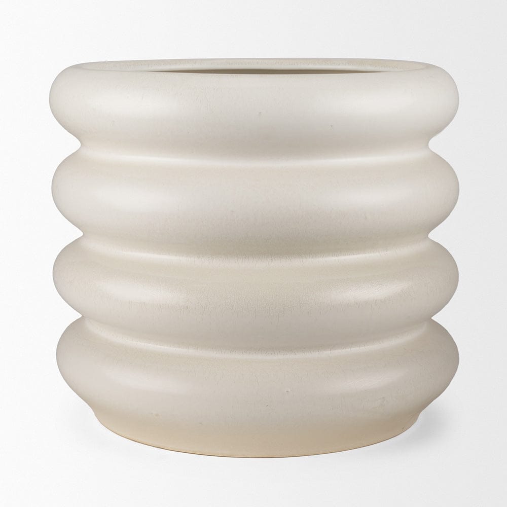 Mercana - Twyla Tall Cream Glazed Floor Ceramic Vase - 70982 view 2