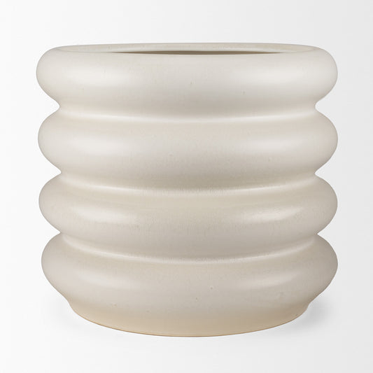 Mercana - Twyla Tall Cream Glazed Floor Ceramic Vase - 70982 view 2