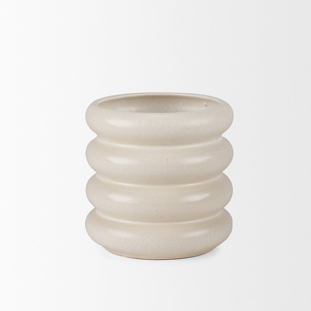 Mercana - Twyla Tall Cream Glazed Ring Pot - 70980 view 2