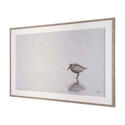 Mercana - Tybee Island Sanderling by Nathan Larson a Hand Embellished Framed Photo Print under Glass - 15861 view 2