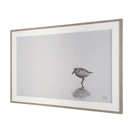 Mercana - Tybee Island Sanderling by Nathan Larson a Hand Embellished Framed Photo Print under Glass - 15861 view 2