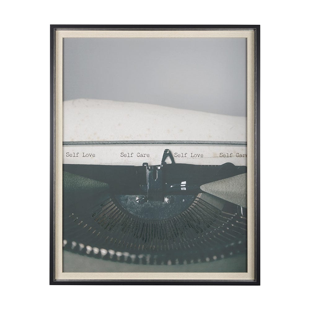 Mercana - Typewriter Notes Care by Mercana Studio Hand Embellished Textured Framed Art Print Matted under Glas - 14195 view 1