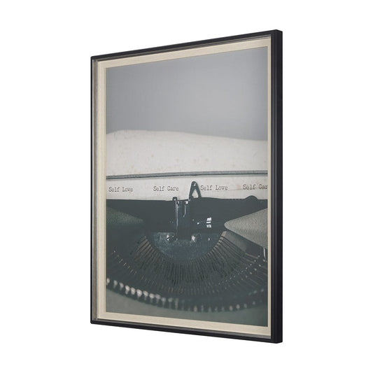 Mercana - Typewriter Notes Care by Mercana Studio Hand Embellished Textured Framed Art Print Matted under Glas - 14195 view 2