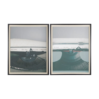 Mercana - Typewriter Notes Care by Mercana Studio Hand Embellished Textured Framed Art Print Matted under Glas - 14195 view 8