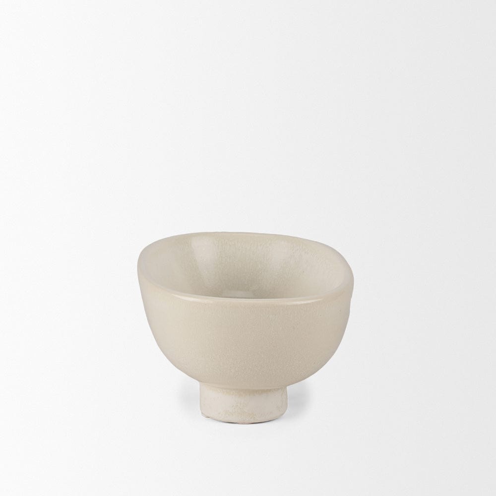 Mercana - Tyren Cream Glazed Decorative Oblong Ceramic Bowl - 70978 view 3