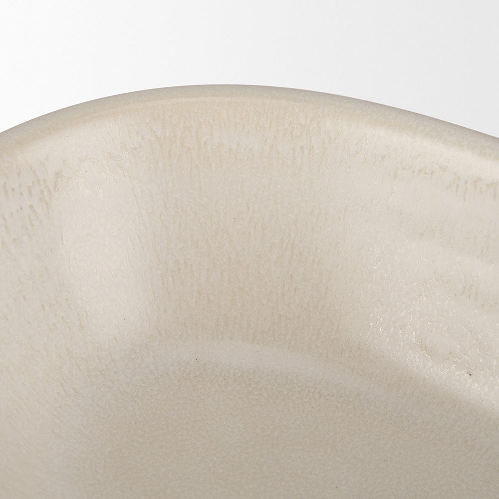 Mercana - Tyren Cream Glazed Decorative Oblong Ceramic Bowl - 70978 view 5