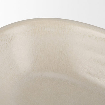 Mercana - Tyren Cream Glazed Decorative Oblong Ceramic Bowl - 70978 view 5