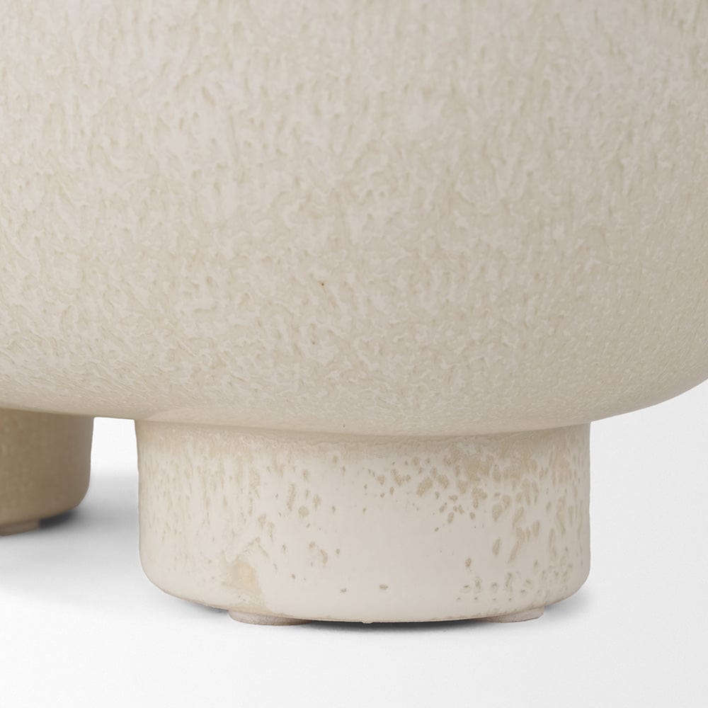 Mercana - Tyren Cream Glazed Decorative Oblong Ceramic Bowl - 70978 view 7