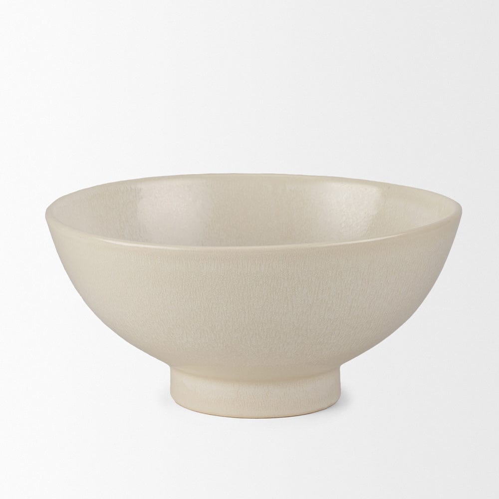 Mercana - Tyren Cream Glazed Decorative Round Ceramic Bowl - 70977 view 2