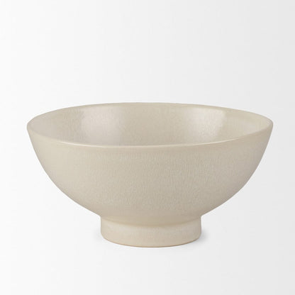 Mercana - Tyren Cream Glazed Decorative Round Ceramic Bowl - 70977 view 2