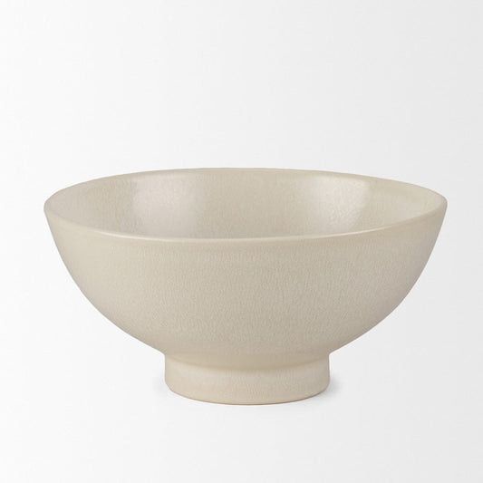 Mercana - Tyren Cream Glazed Decorative Round Ceramic Bowl - 70977 view 2