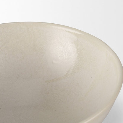 Mercana - Tyren Cream Glazed Decorative Round Ceramic Bowl - 70977 view 3