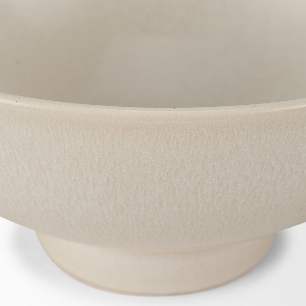 Mercana - Tyren Cream Glazed Decorative Round Ceramic Bowl - 70977 view 5
