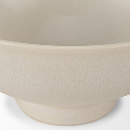 Mercana - Tyren Cream Glazed Decorative Round Ceramic Bowl - 70977 view 5