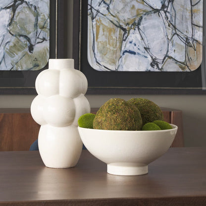 Mercana - Tyren Cream Glazed Decorative Round Ceramic Bowl - 70977 view 7