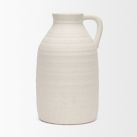 Mercana - Tyrus Large Textured Matte White w/ Speckling Ceramic Vase - 70992 view 2
