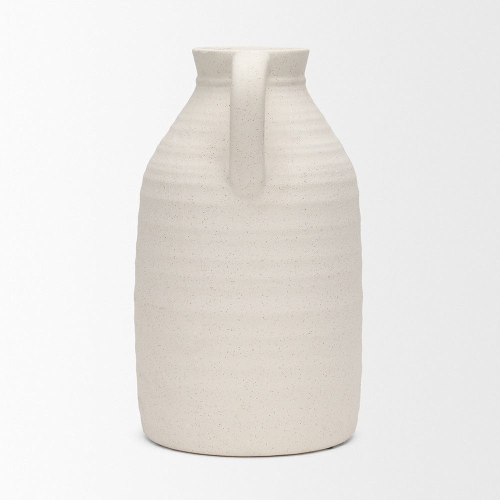 Mercana - Tyrus Large Textured Matte White w/ Speckling Ceramic Vase - 70992 view 3