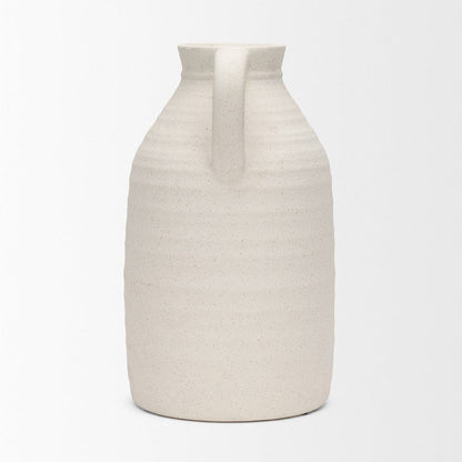 Mercana - Tyrus Large Textured Matte White w/ Speckling Ceramic Vase - 70992 view 3