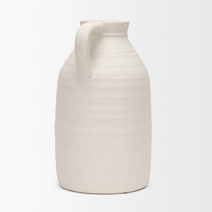 Mercana - Tyrus Large Textured Matte White w/ Speckling Ceramic Vase - 70992 view 4