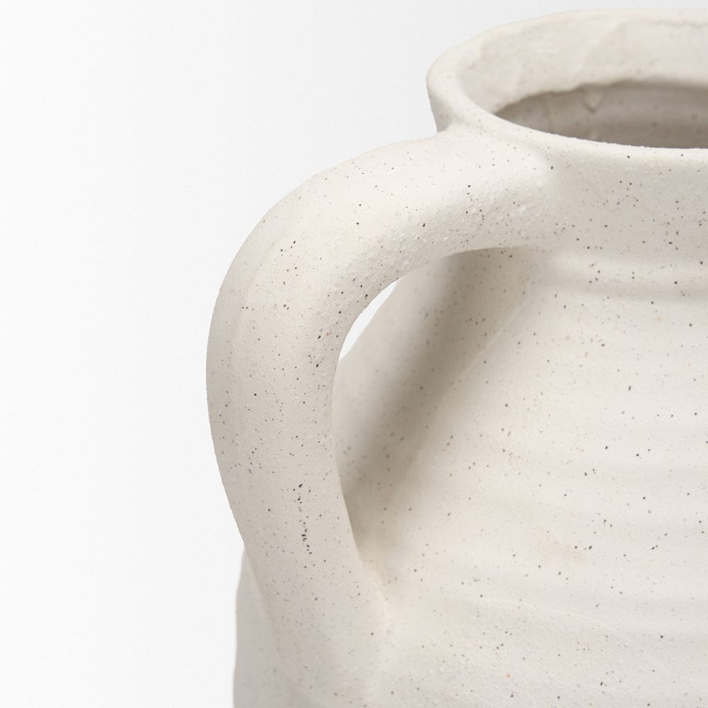 Mercana - Tyrus Large Textured Matte White w/ Speckling Ceramic Vase - 70992 view 7
