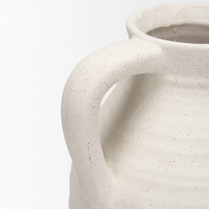 Mercana - Tyrus Large Textured Matte White w/ Speckling Ceramic Vase - 70992 view 7