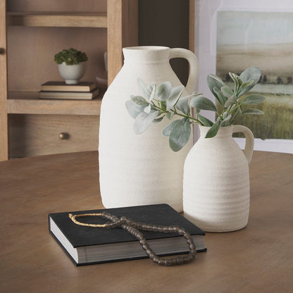 Mercana - Tyrus Large Textured Matte White w/ Speckling Ceramic Vase - 70992 view 9