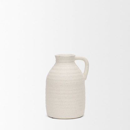 Mercana - Tyrus Medium Textured Matte White w/ Speckling Ceramic Vase - 70991 view 2