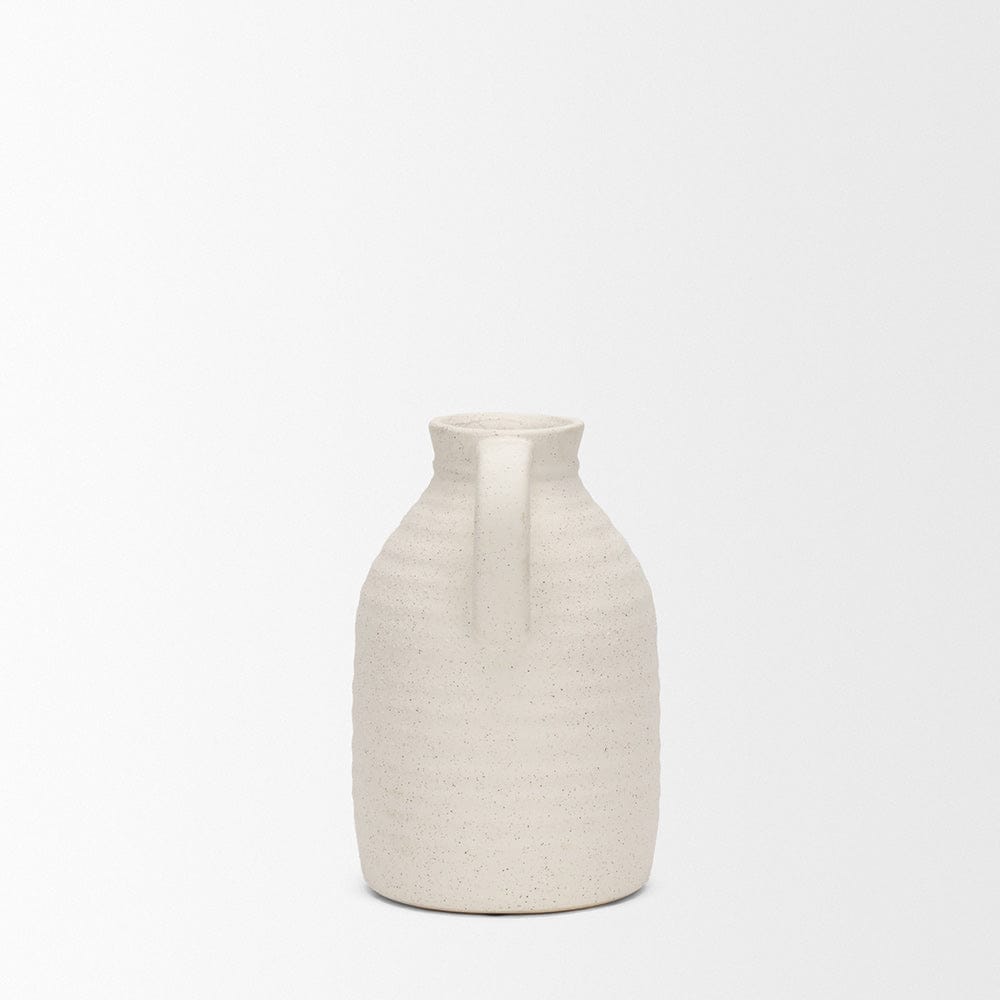 Mercana - Tyrus Medium Textured Matte White w/ Speckling Ceramic Vase - 70991 view 3