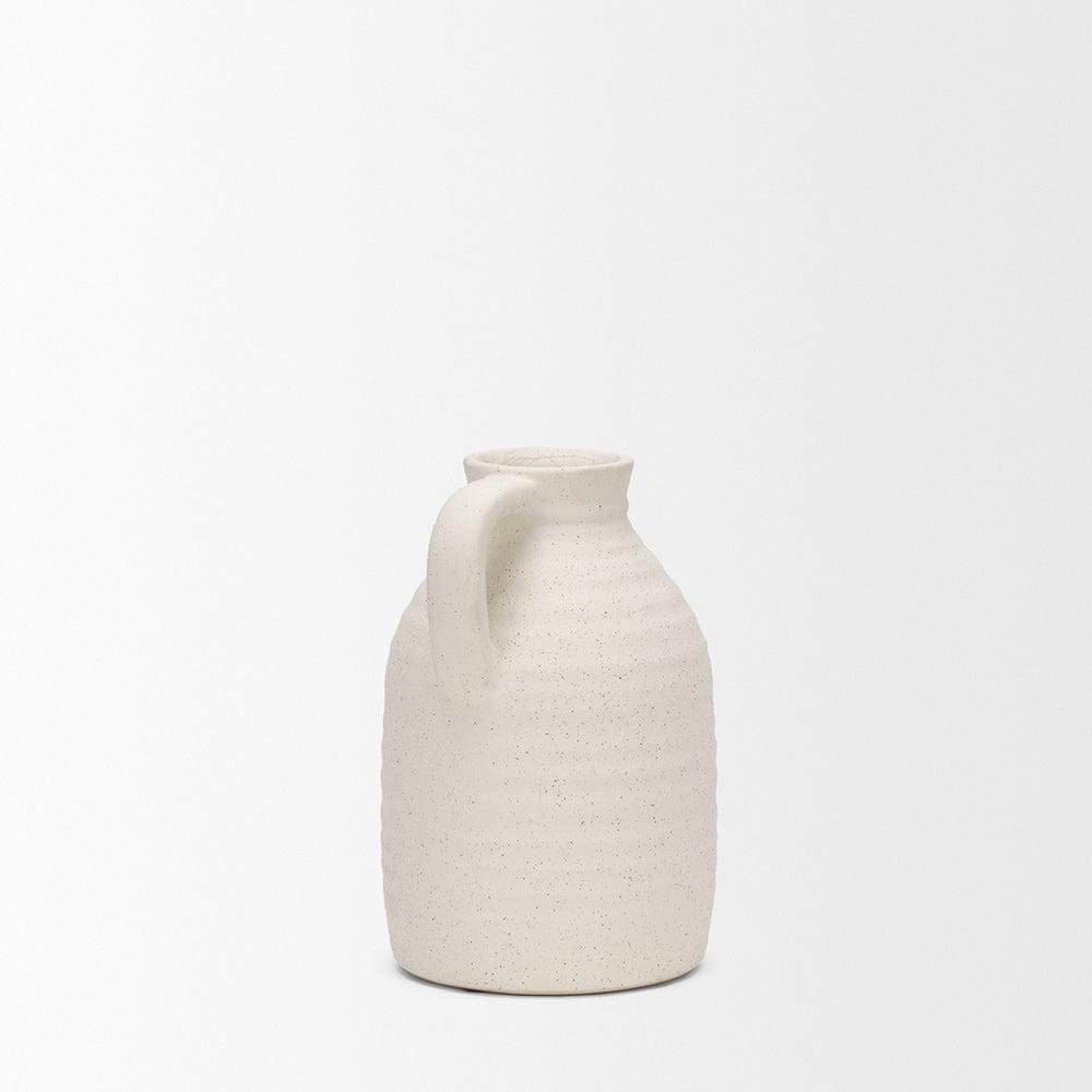 Mercana - Tyrus Medium Textured Matte White w/ Speckling Ceramic Vase - 70991 view 4