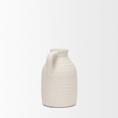 Mercana - Tyrus Medium Textured Matte White w/ Speckling Ceramic Vase - 70991 view 4