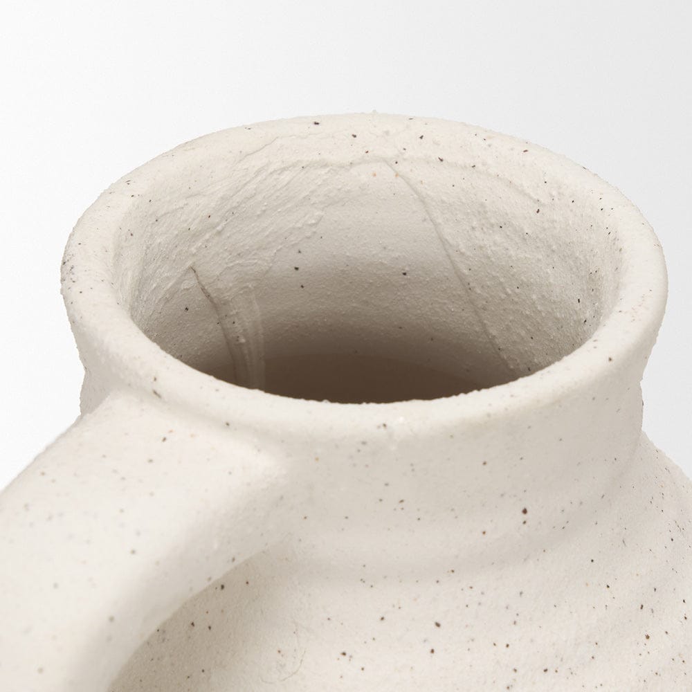 Mercana - Tyrus Medium Textured Matte White w/ Speckling Ceramic Vase - 70991 view 5
